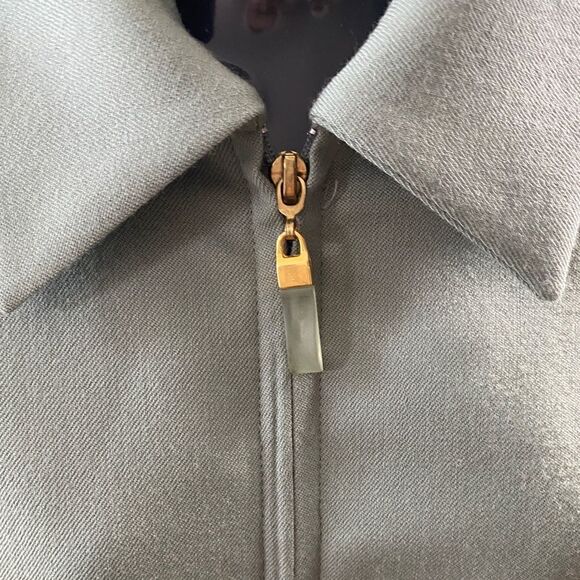 JON Tagia pret-a-porter vintage army green zip up blazer wool Sz 10 - Picture 5 of 16